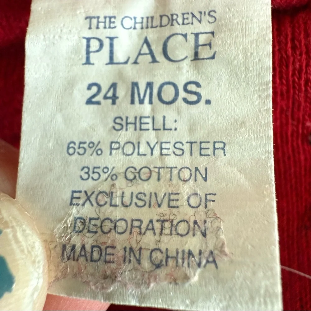 Y2K The Children's Place Coral/Red 3 in 1 Raincoat/Sweatshirt Butterfly Size 24M